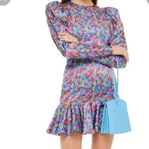 Puffy sleeve floral dress